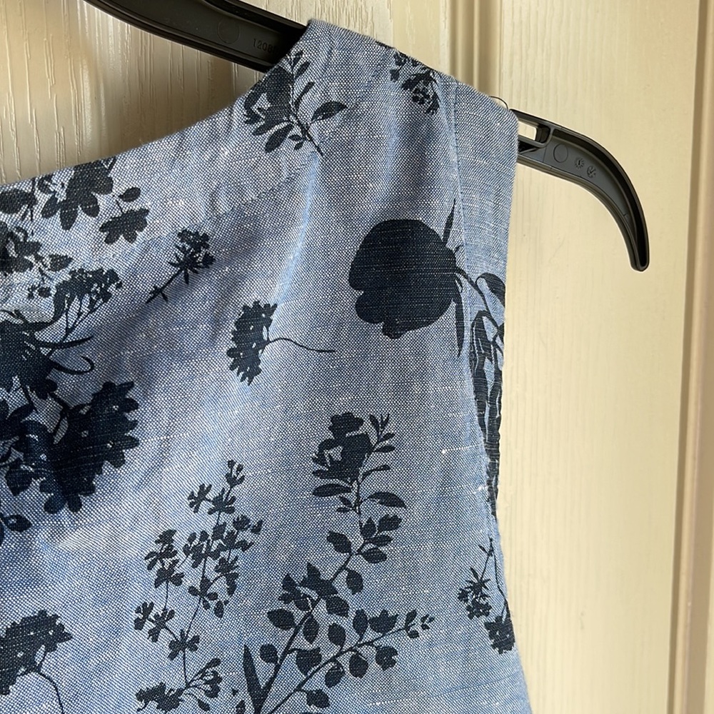 NWT LIZ CLAIBORNE BLUE/NAVY PRINT SLEEVELESS TANK STYLE BLOUSE - Picture 5 of 7